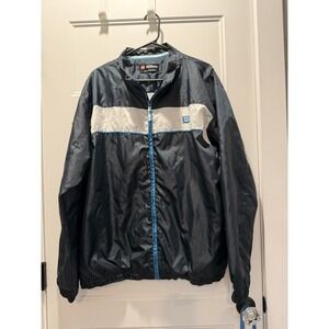 Vintage Wilson Jacket Men's XL Blue Embroidered Full Zip Windbreaker 90s Sporty